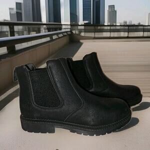 New! SPIEZ Men's Steel Toe Work Boots - Slip & Oil Resistant Safety Shoes Size 9